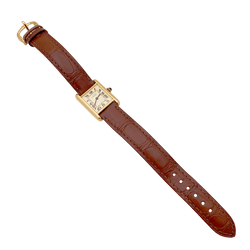 Montre Cartier "Tank Must" argent plaqué or, cuir. - Castafiore