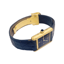 Montre CARTIER "Tank Must" argent, plaqué or et cuir - Castafiore