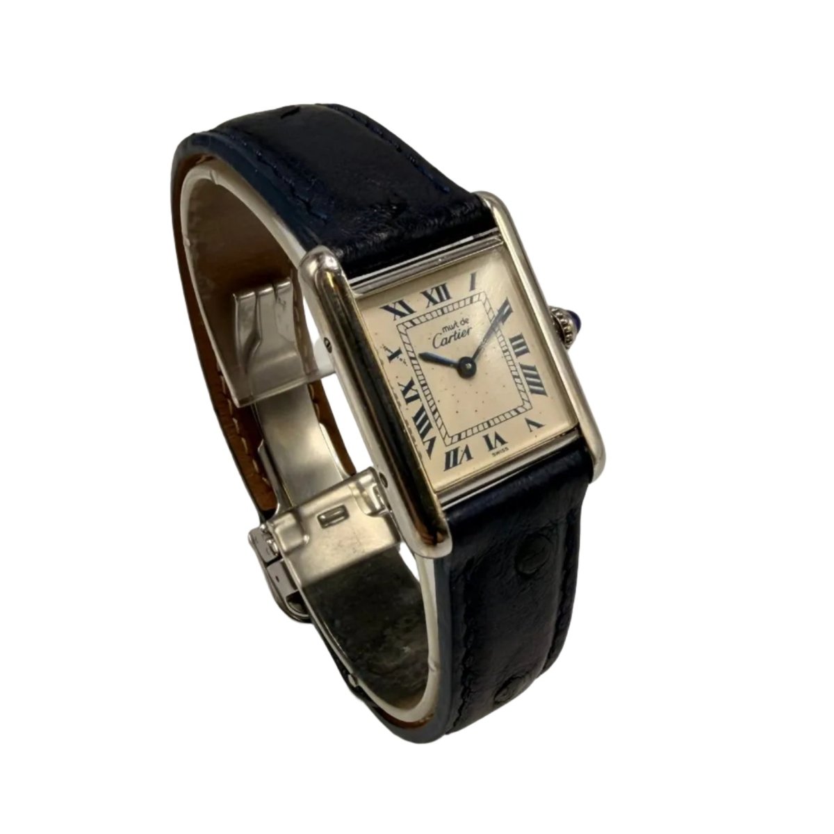 Montre CARTIER "Tank Must de Tank" en argent et cuir - Castafiore