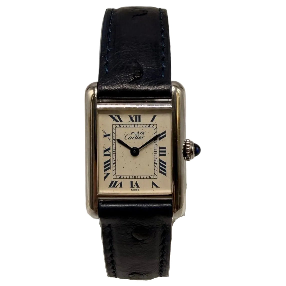 Montre CARTIER "Tank Must de Tank" en argent et cuir - Castafiore