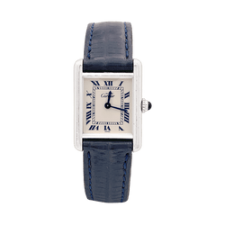 Montre CARTIER "Tank Must" en argent, acier et cuir. - Castafiore