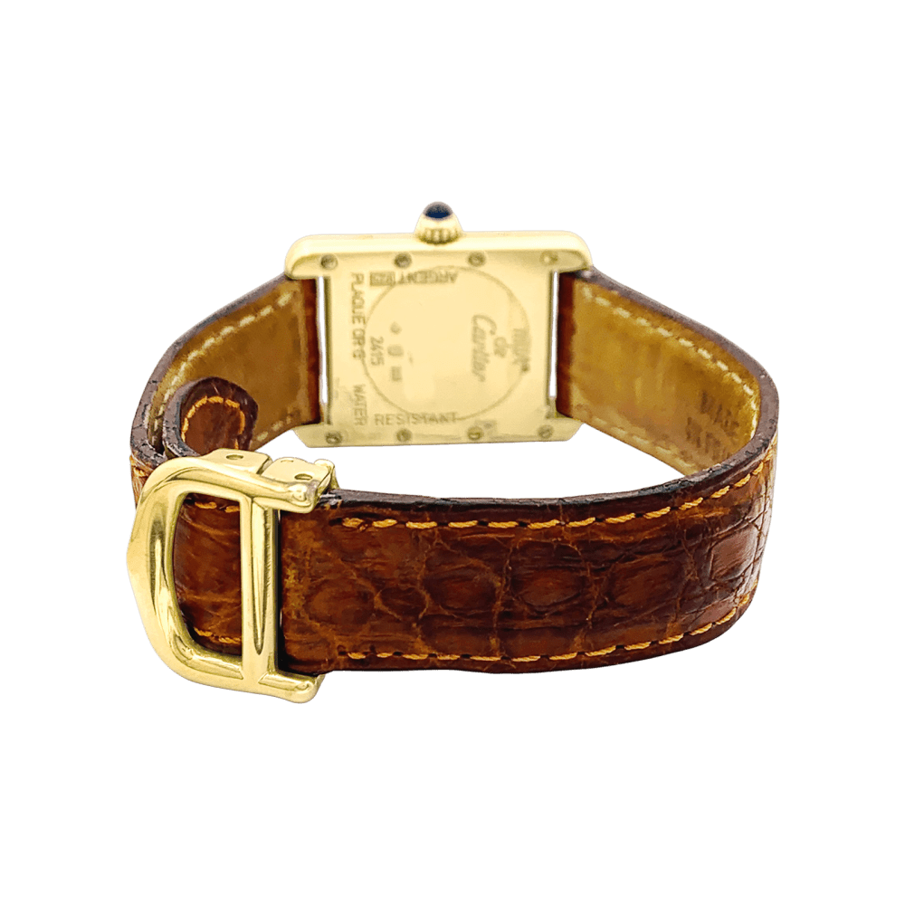 Montre CARTIER "Tank Must" en argent, acier et cuir - Castafiore
