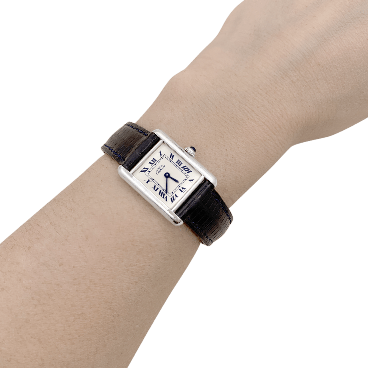 Montre CARTIER "Tank Must" en argent, acier et cuir. - Castafiore