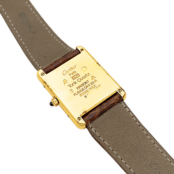 Watch Cartier, "Tank Must", silver gold-plated, leather.