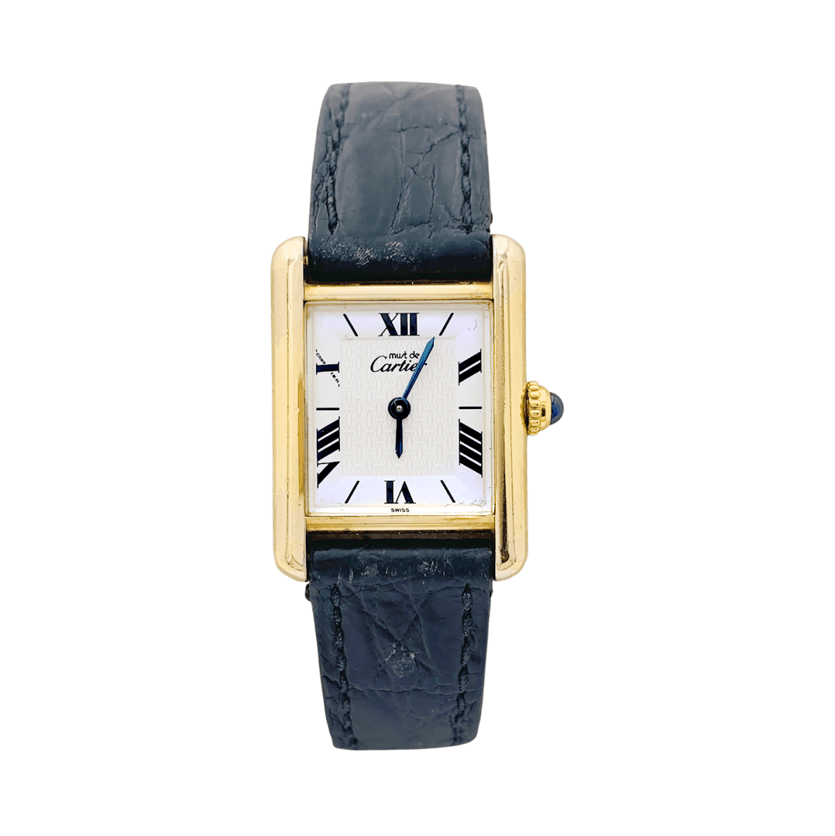 Montre Cartier Tank Must en argent plaqué or - Castafiore