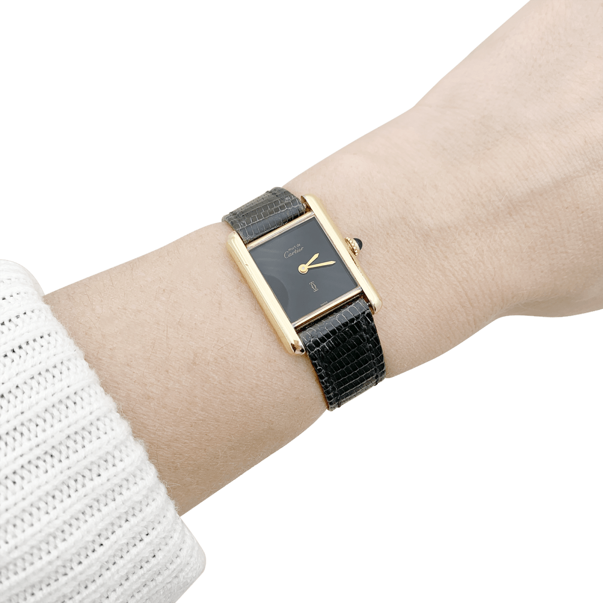 Montre CARTIER "Tank Must" en argent plaqué or - Castafiore