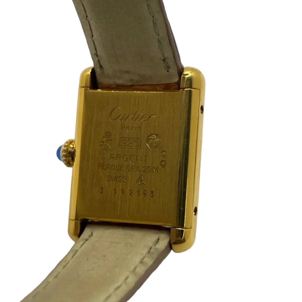 Montre CARTIER "Tank Must" en or jaune, argent, acier et cuir - Castafiore