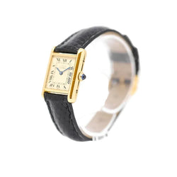 Montre CARTIER "Tank Must" PM en vermeil et cuir - Castafiore