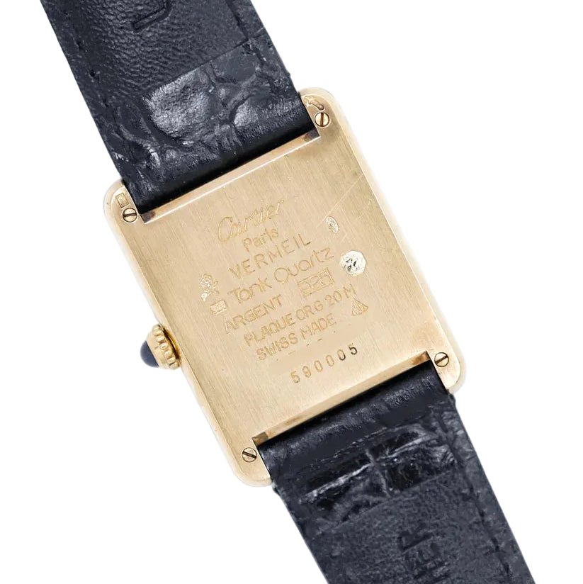 Montre CARTIER "Tank Must Trinity" en vermeil et cuir - Castafiore