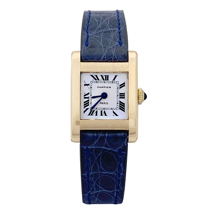 Montre CARTIER "Tank Normale" en or jaune et cuir - Castafiore