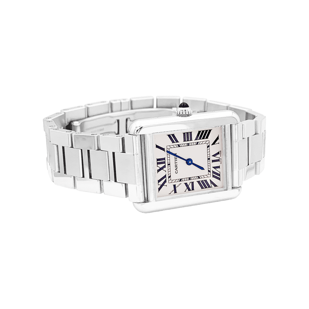 Montre CARTIER "Tank Solo" en acier et argent - Castafiore