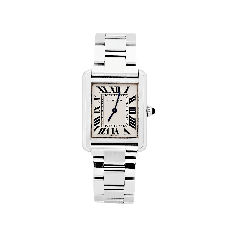 Montre CARTIER "Tank Solo" en acier et argent - Castafiore
