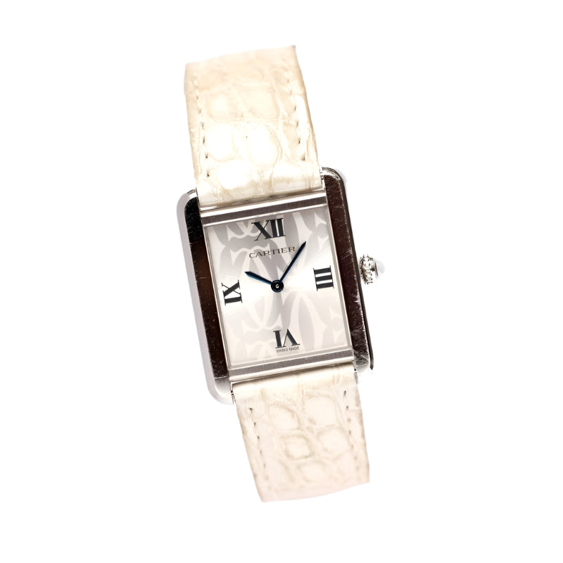 Montre CARTIER Tank solo siglée en acier - Castafiore
