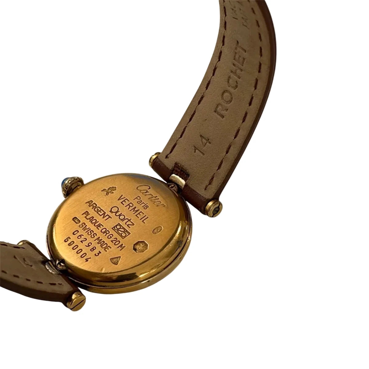 Montre CARTIER "Vendôme" en vermeil, acier et cuir - Castafiore
