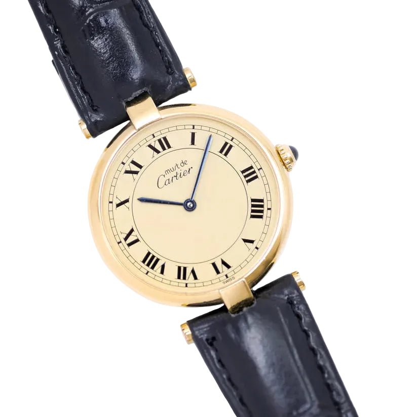 Montre CARTIER "Vendôme" en vermeil et cuir - Castafiore