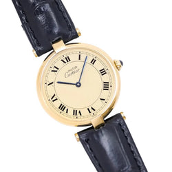 Montre CARTIER "Vendôme" en vermeil et cuir - Castafiore