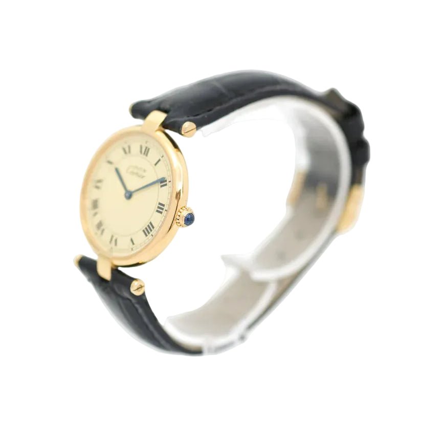 Montre CARTIER "Vendôme" en vermeil et cuir - Castafiore