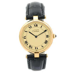 Montre CARTIER "Vendôme" en vermeil et cuir - Castafiore