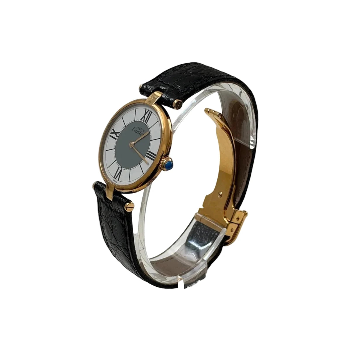 Montre CARTIER "Vendôme GM" en vermeil et cuir - Castafiore