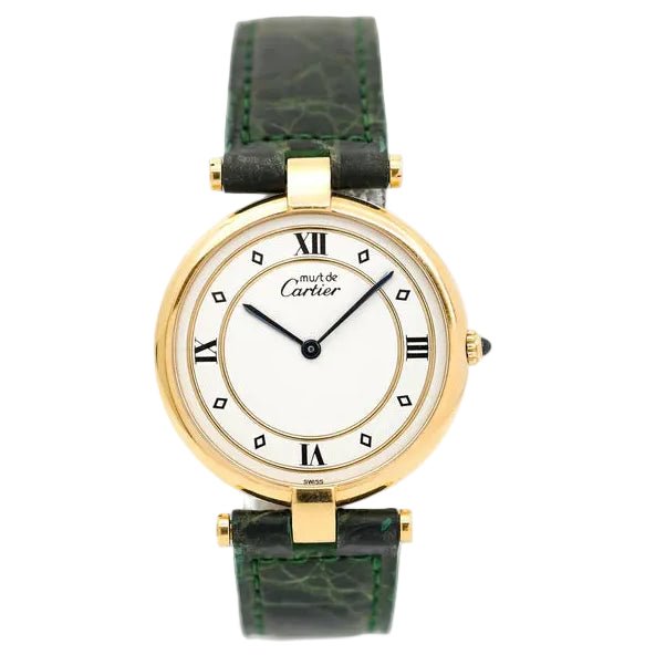 Watch CARTIER Vendôme Must GM in ruddy and leather