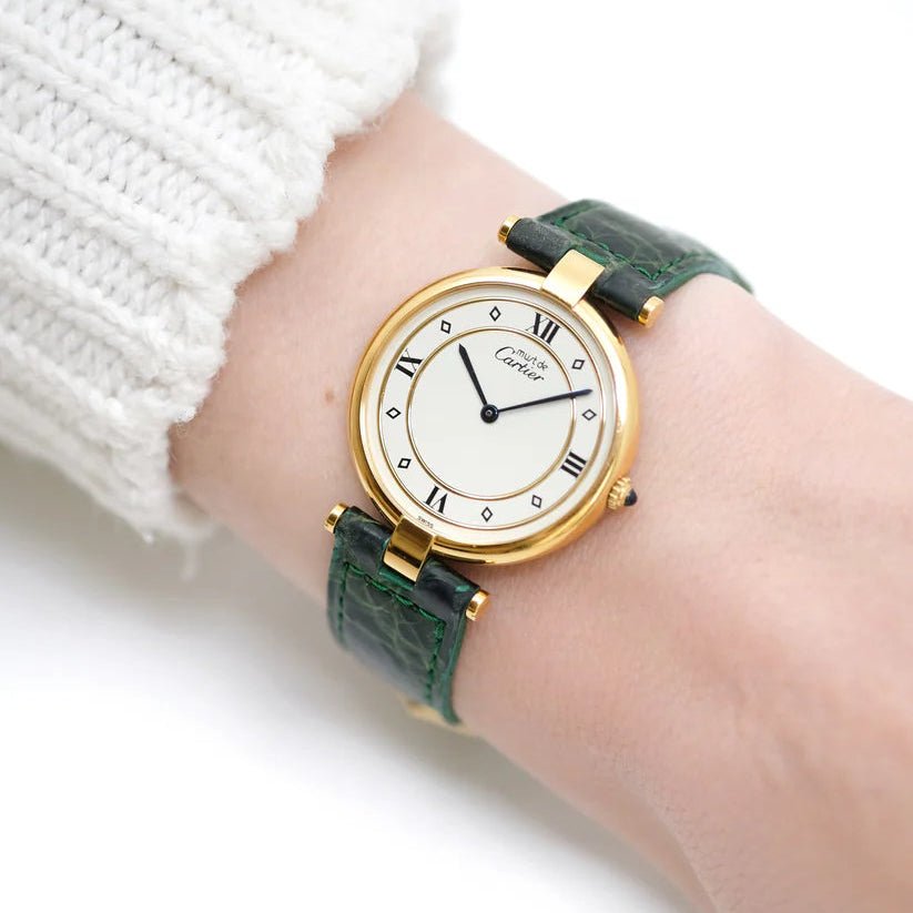 Watch CARTIER Vendôme Must GM in ruddy and leather