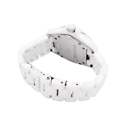 Watch Chanel, "J12", ceramic white, diamonds.