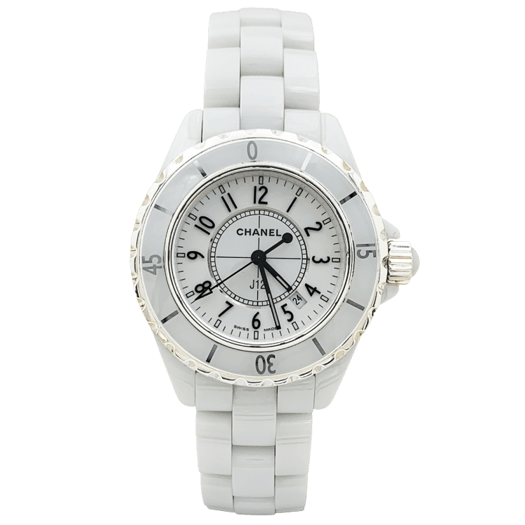 Montre CHANEL "J12" en céramique et acier - Castafiore