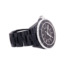 Montre CHANEL "J12" en céramique noire et acier - Castafiore