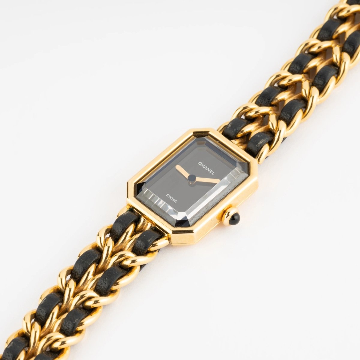CHANEL “Première” watch in gold-plated metal and leather – Castafiore
