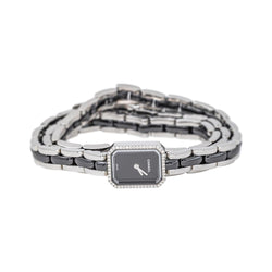 Montre CHANEL "Première Céramique" en acier, céramique et diamants - Castafiore