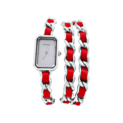 Montre CHANEL "Première Chaîne Iconique" en acier, nacre et cuir - Castafiore