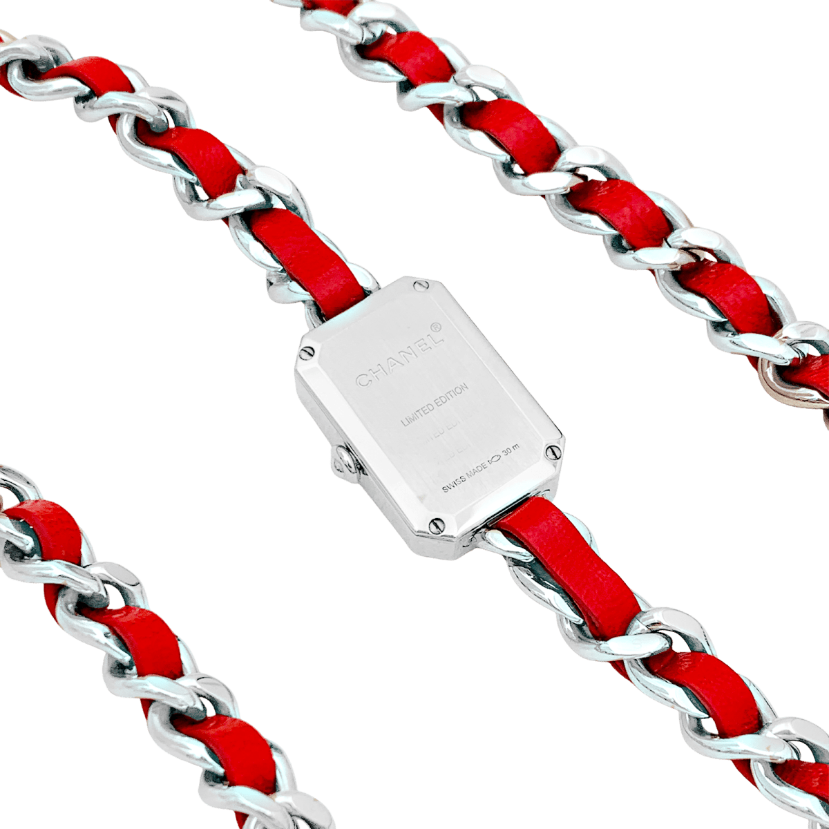 Montre CHANEL "Première Chaîne Iconique" en acier, nacre et cuir - Castafiore