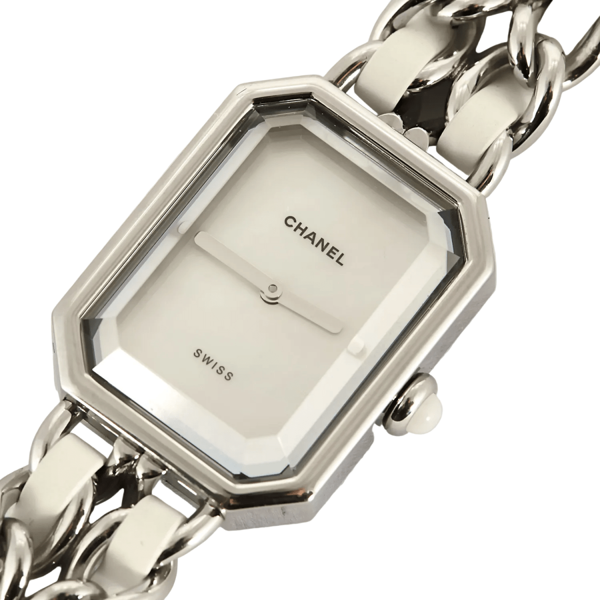 Montre CHANEL "Première" en acier, nacre et cuir - Castafiore