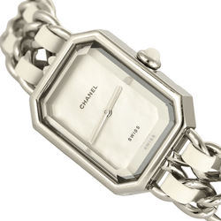 Montre CHANEL "Première" en acier, nacre et cuir - Castafiore
