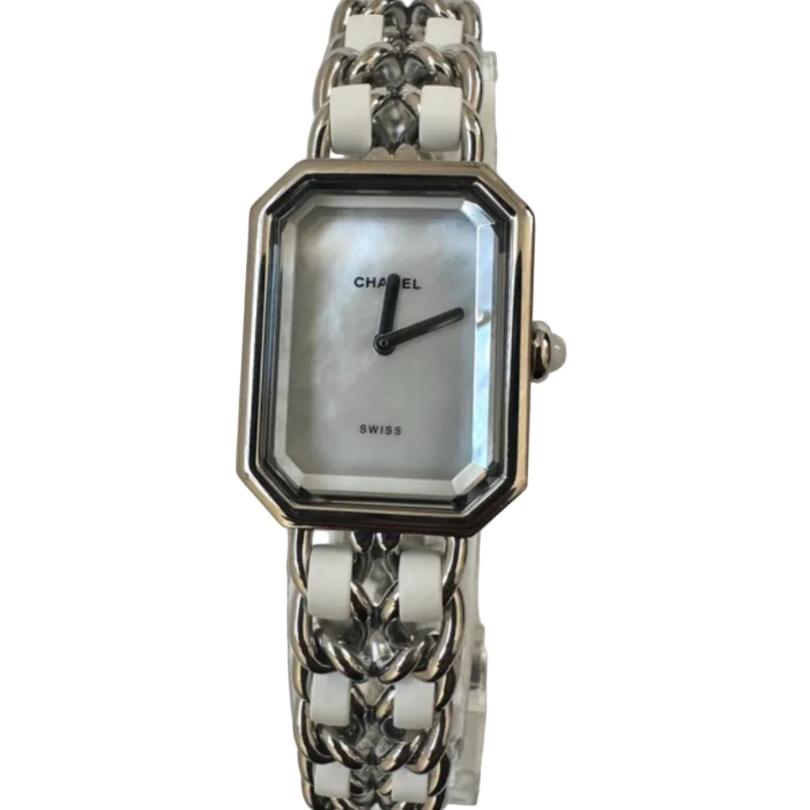 Montre CHANEL "Première" en acier, nacre, quartz et cuir - Castafiore