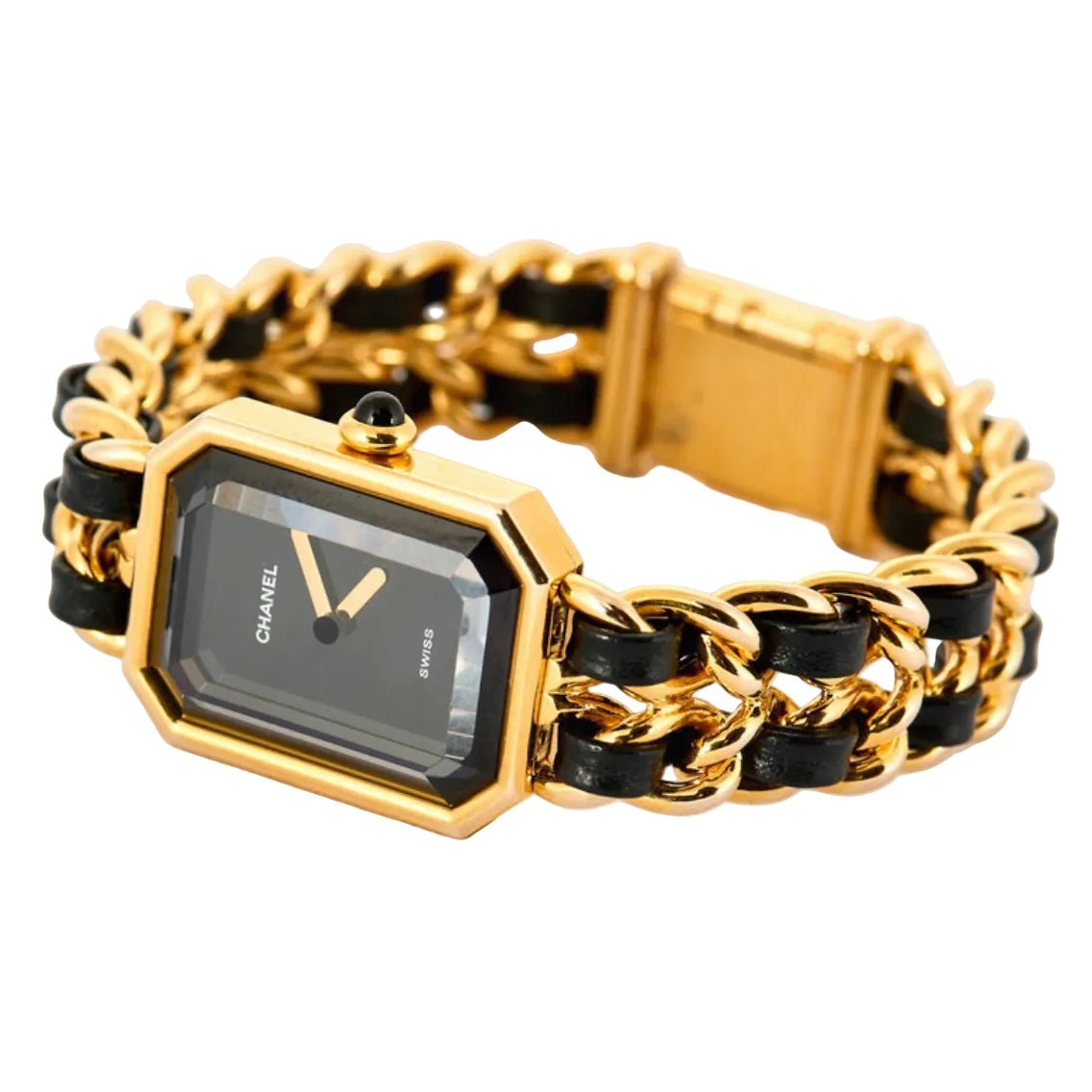 Montre CHANEL "Première" plaqué or et cuir - Castafiore
