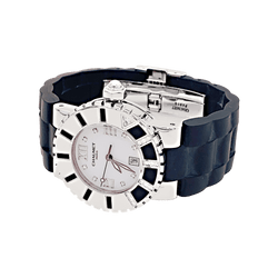 Montre CHAUMET "Class - One" en acier, caoutchouc, émail et diamants - Castafiore