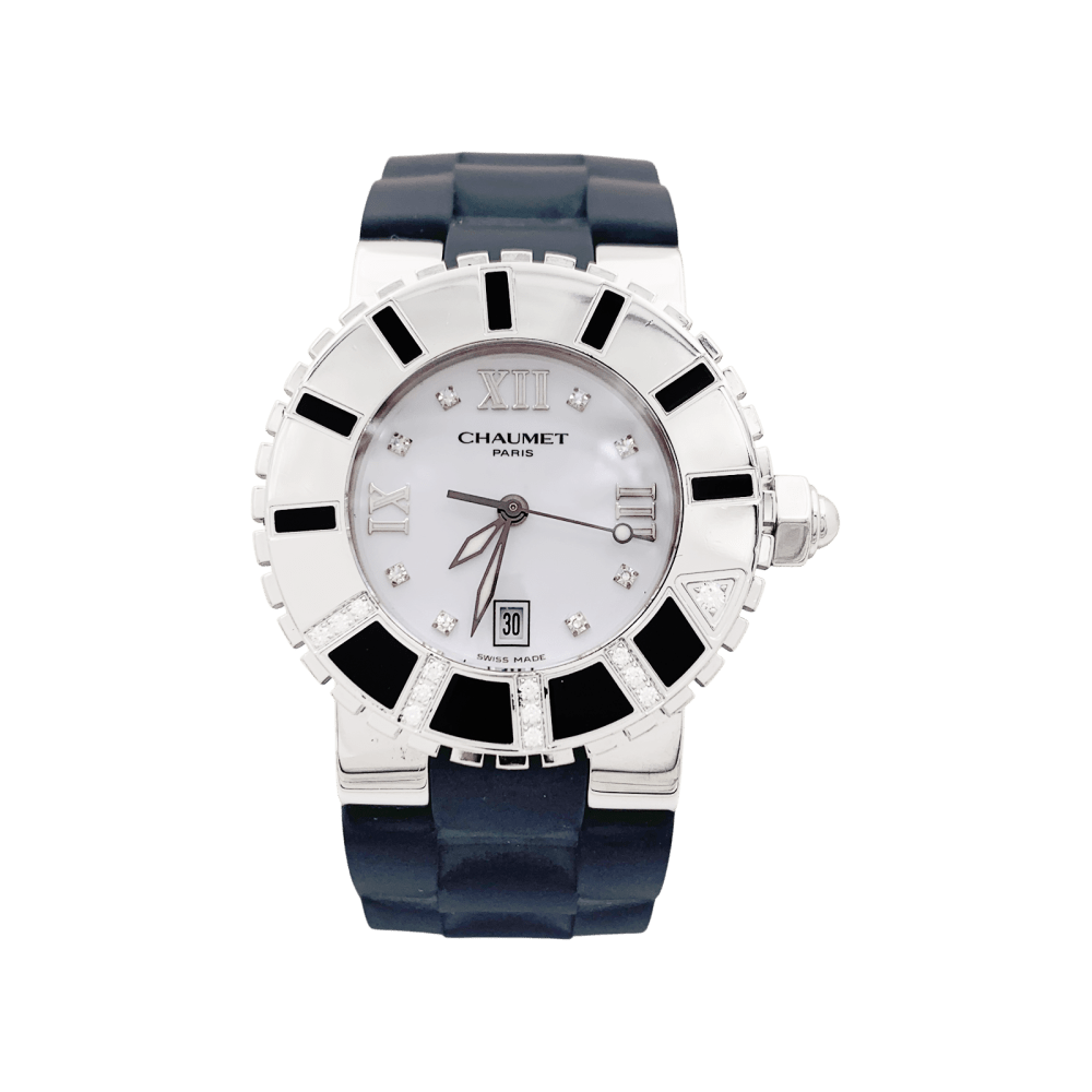 Montre CHAUMET "Class - One" en acier, caoutchouc, émail et diamants - Castafiore