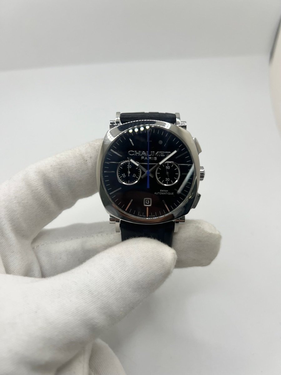 Montre CHAUMET "Dandy" en acier et cuir - Castafiore