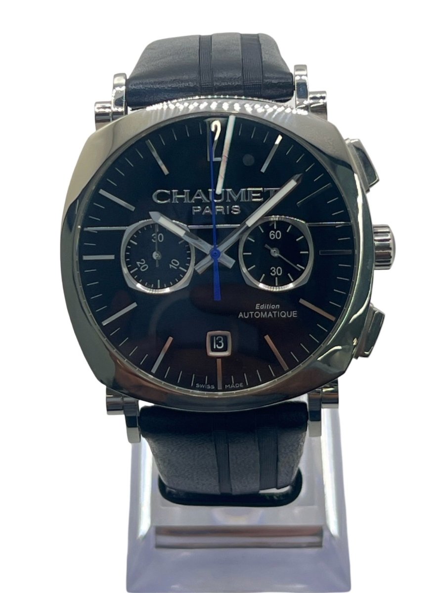 Montre CHAUMET "Dandy" en acier et cuir - Castafiore