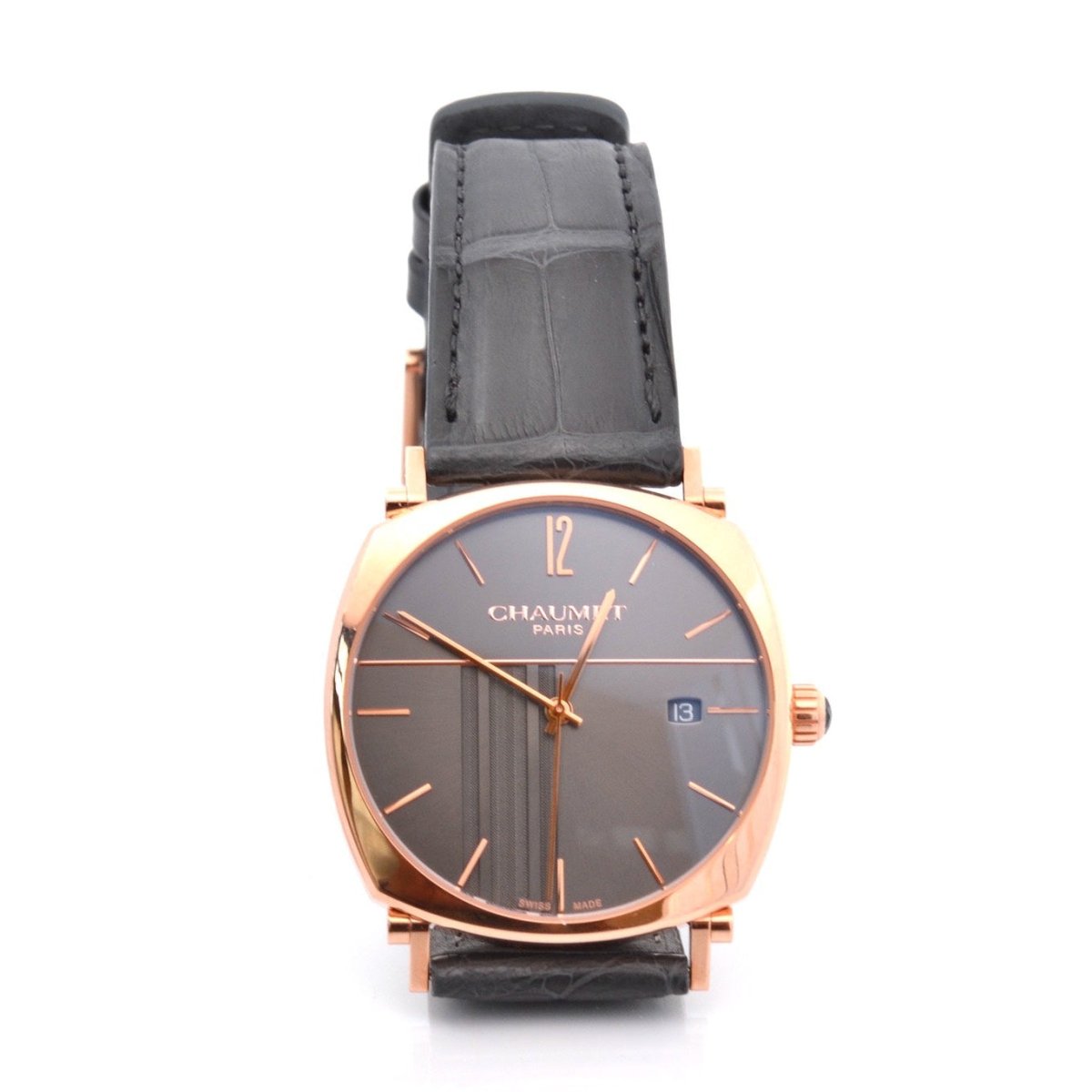 Montre CHAUMET "Dandy" en or, cuir et saphir - Castafiore