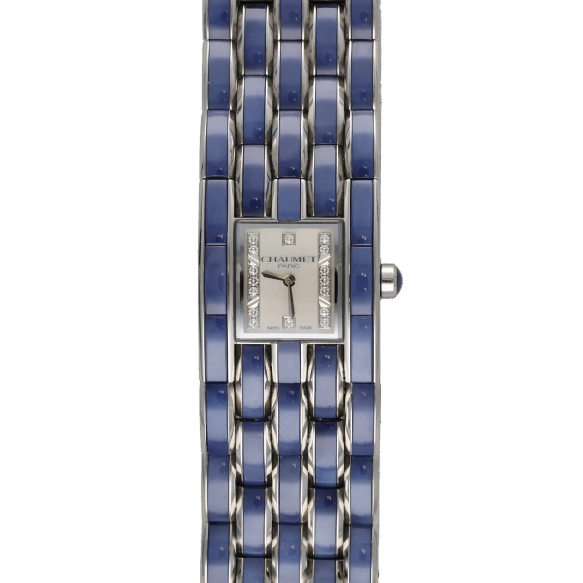 Montre CHAUMET "Khésis Cristal" en acier et diamants - Castafiore