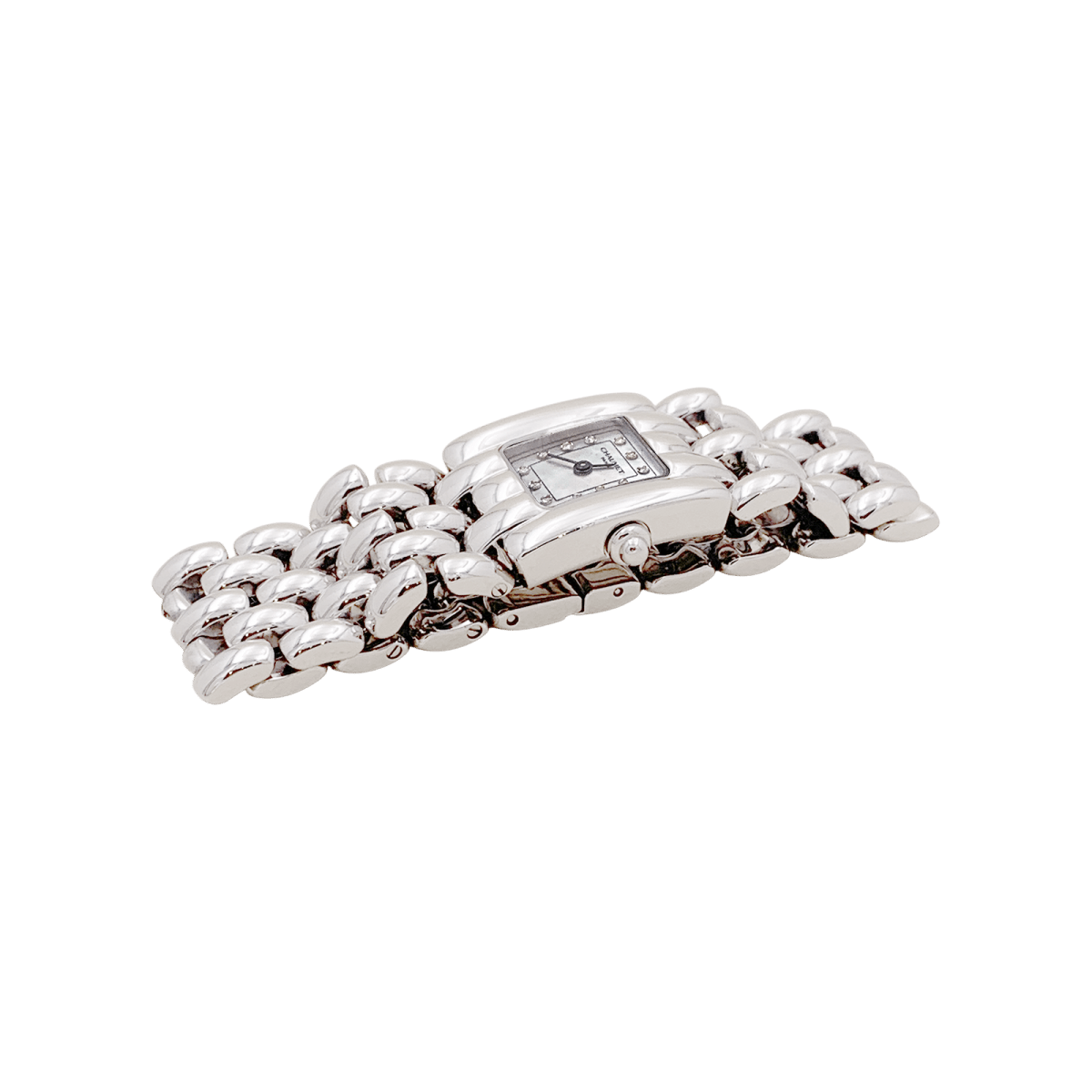 Montre CHAUMET "Khésis" en acier, nacre et diamants - Castafiore