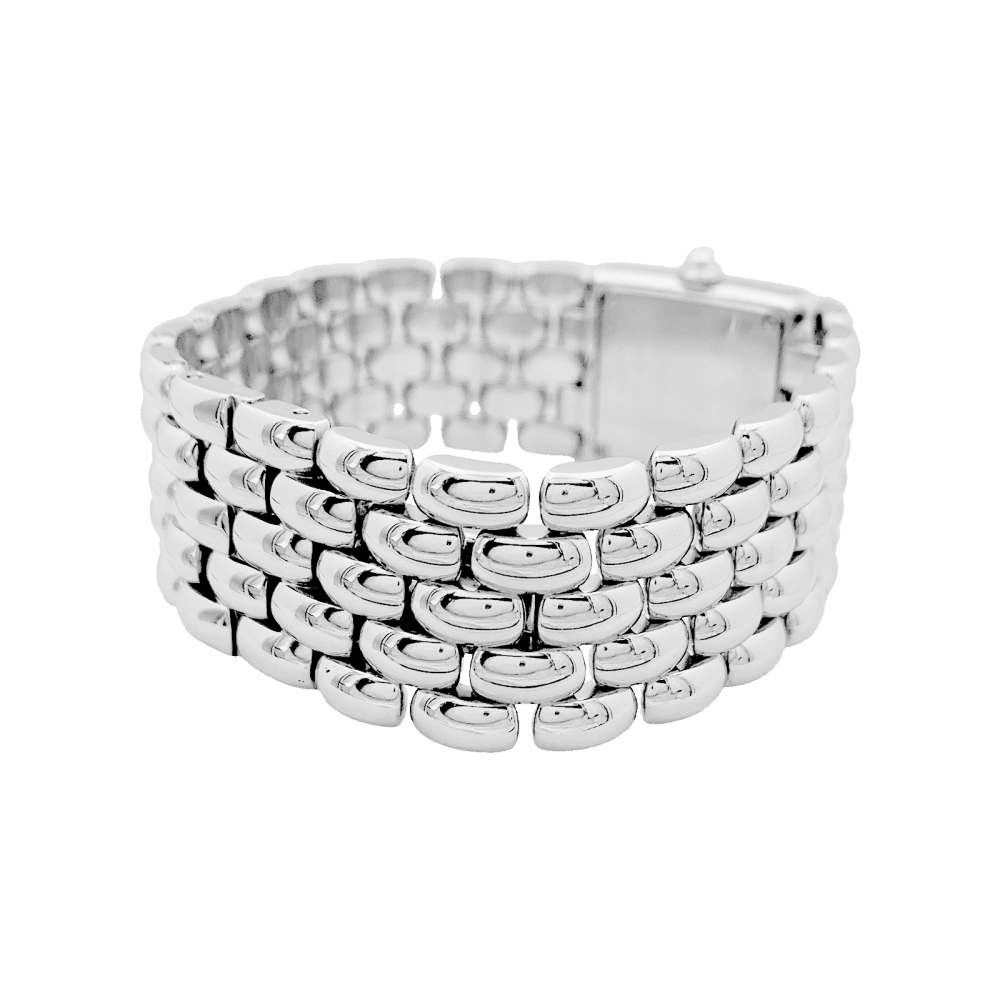 Watch Chaumet "Khésis" model in steel, diamonds, mother-of-pearl.