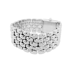 Watch Chaumet "Khésis" model in steel, diamonds, mother-of-pearl.
