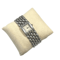 Montre CHAUMET "Khesis" en acier, quartz et diamants - Castafiore