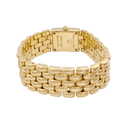 Montre CHAUMET "Khesis" en or jaune, or rose, quartz et diamants. - Castafiore