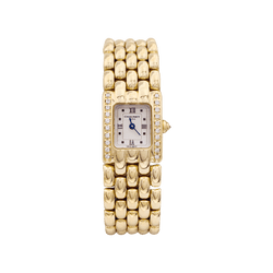 Montre CHAUMET "Khesis" en or jaune, or rose, quartz et diamants. - Castafiore