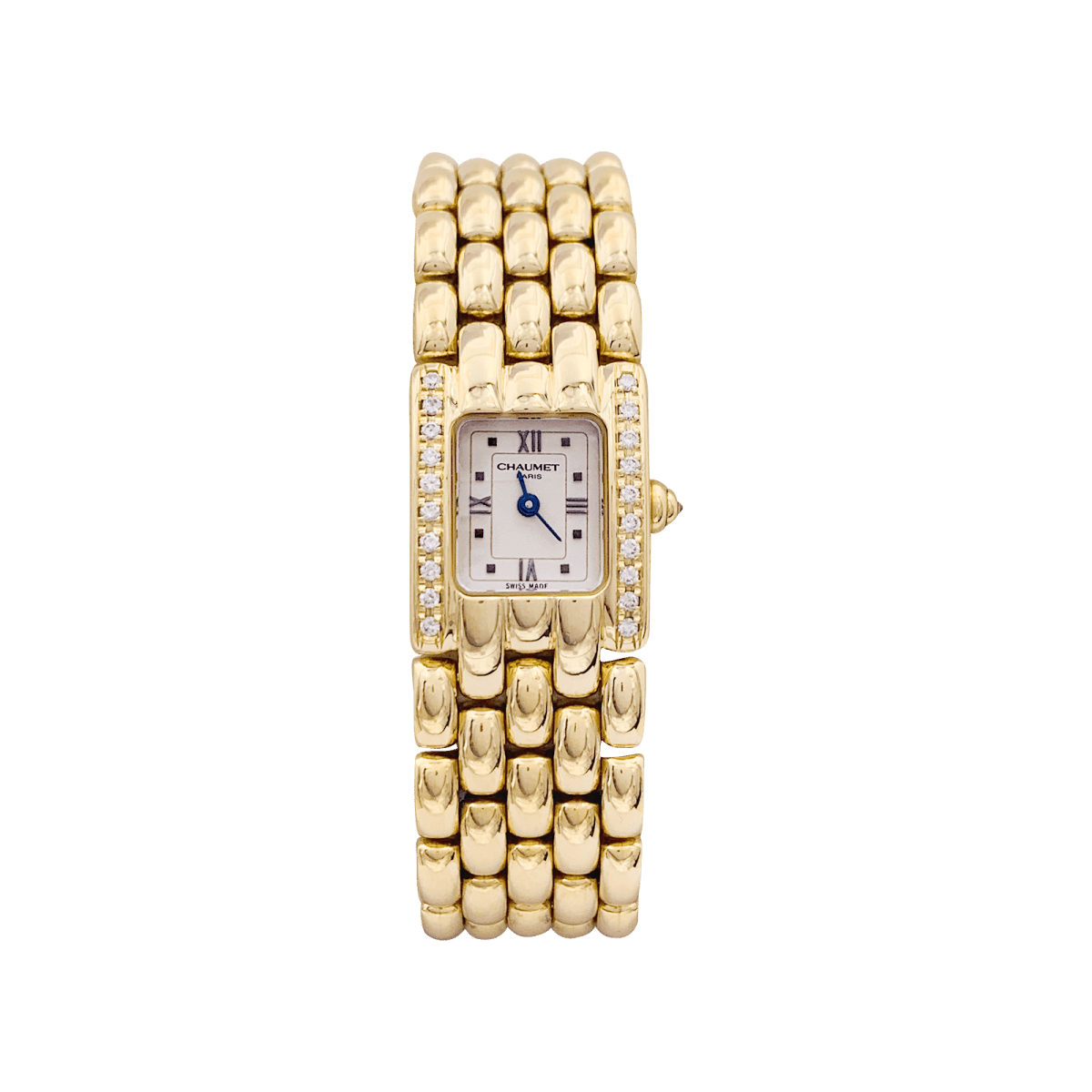 Montre CHAUMET "Khesis" en or jaune, or rose, quartz et diamants. - Castafiore