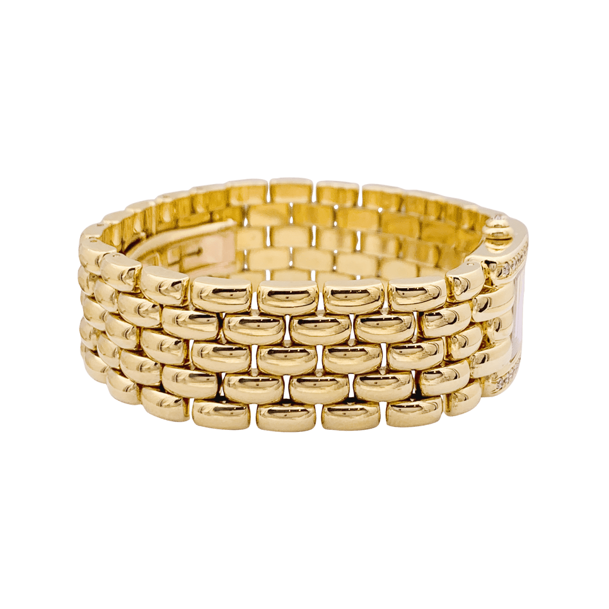 Montre CHAUMET "Khesis" en or jaune, or rose, quartz et diamants. - Castafiore